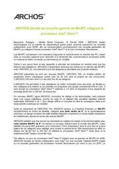 ARCHOS dévoile sa nouvelle gamme de MiniPC intégrant le ...