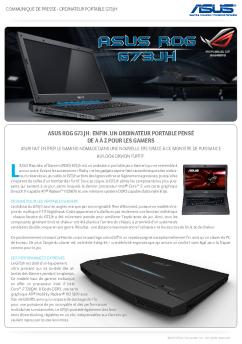 Press Release Notebooks G73Jh