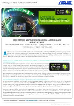Press Release NVIDIA Optimus technology