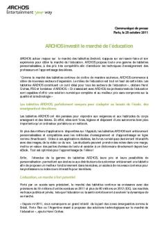 ARCHOS investit le marché de l'éducation