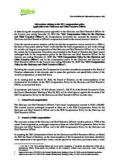 Pr Information Relating To The 2021 Compensation Policy Chairman And Ceo