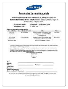 Formulaire de remise postale
