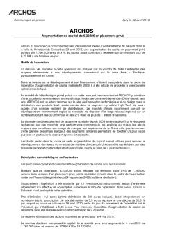 Communiqué de presse Igny le 11 Septembre 2009