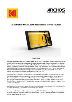 Les Tablettes KODAK sont disponibles à travers l'Europe - Archos