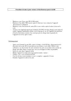 Procédure de mise à jour version 1.10 du firmware pour le K10D ...