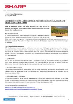 les séries tv sont le programme préféré des français ... - Sharp Europe