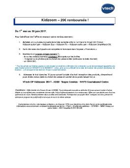 Kidizoom – 20€ remboursés !