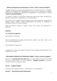 1 Modifica del Regolamento dell'Operazione a ... - Samsung