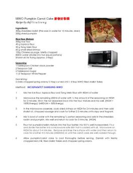 MWO Pumpkin Carrot Cake ????? Recipe ... - Samsung