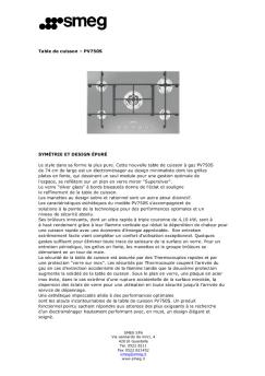 Table de cuisson – PV750S SYMÉTRIE ET DESIGN ÉPURÉ Le sty