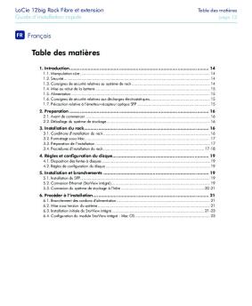 Table des matières - LaCie