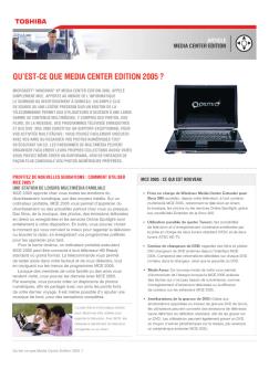 qu'est-ce que media center edition 2005 - Toshiba