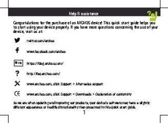 Help & assistance Congratulations for the purchase of an ARCHOS ...
