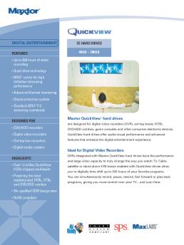 QuickView Data Sheet - Seagate