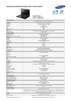 Samsung recommande Windows Vista® Home Premium