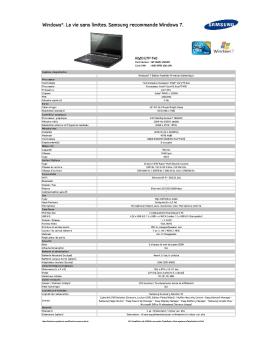 Windows®. La vie sans limites. Samsung recommande Windows 7.