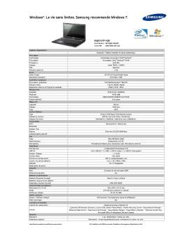 Windows®. La vie sans limites. Samsung recommande Windows 7.