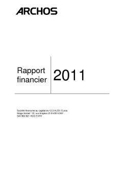 Rapport financier 2011 - Archos