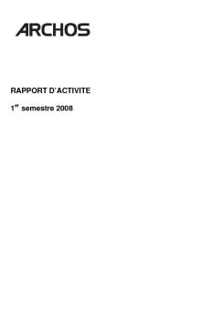 Rapport semestriel 30-06-2008