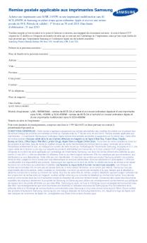 Remise postale applicable aux imprimantes Samsung
