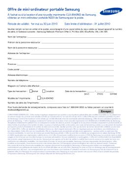 Offre de mini-ordinateur portable Samsung