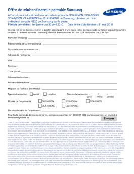 Offre de mini-ordinateur portable Samsung