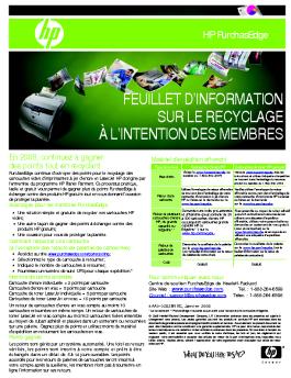 feuillet d'information sur le recyclage à l'intention des membres - HP