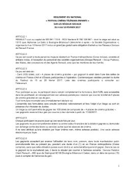 1 reglement jeu national « festival cinéma télérama enfants - Renault