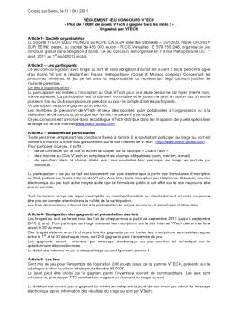 Croissy sur Seine, le 01 / 08 / 2011 RÈGLEMENT JEU CONCOURS ...