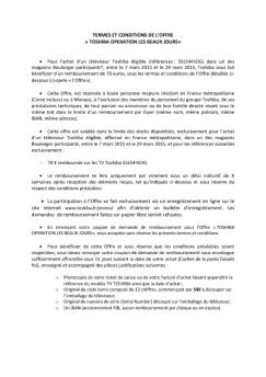 TOSHIBA OPERATION LES BEAUX JOURS