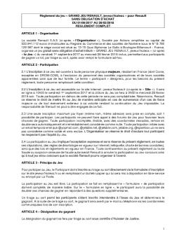 Jeu «Instant Gagnant - Renault