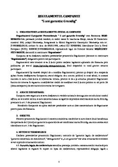 Regulament Grundig 5ani Garantie 2025