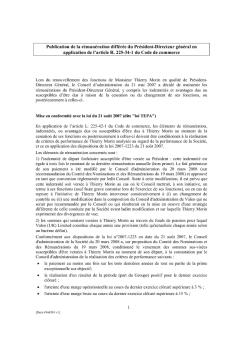 Rémunération différée du Président-Directeur général - Valeo