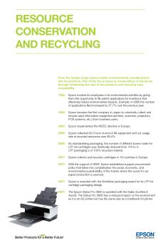 From the design stage, epson builds environmental ...