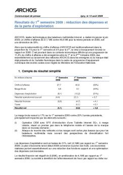 Résultats du premier semestre 2009 Final DEF