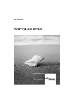 Returning used devices - Navigon