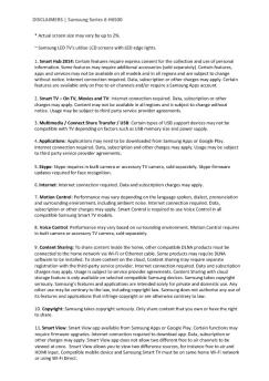 DISCLAIMERS | Samsung Series 6 H6500