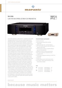 sa-11s3 lecteur super audio cd premium - Marantz