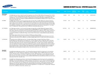 Jan. 2014 Pricing - Samsung