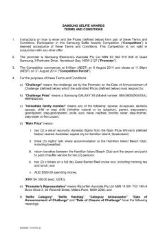 SAMSUNG SELFIE AWARDS TERMS AND CONDITIONS 1 ...