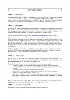 Organisation La société Renault SAS (« ci-après l'Organisateur