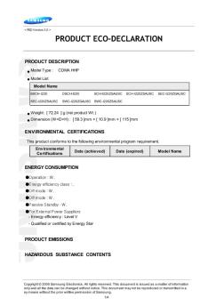 PRODUCT ECO-DECLARATION - Samsung