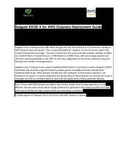 Seagate Exos X For Aws Outposts Deployment Guide