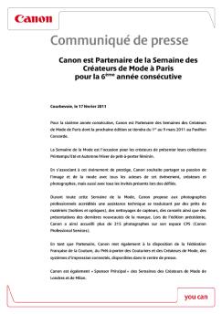 Communiqué de presse - Canon