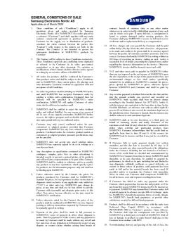 GENERAL CONDITIONS OF SALE - Samsung