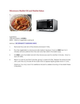 Microwave Shallot Oil and Shallot flakes - Samsung