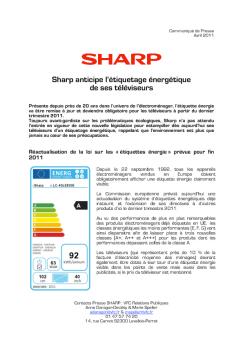 Sharp anticipe l'étiquetage énergétique de ses téléviseurs