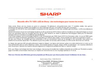 Nouvelle offre TV 100% LED  de Sharp : des technologies pour ...