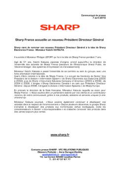 Sharp France accueille un nouveau Président Directeur Général ...