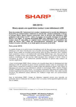 CES 2010 : Sharp ajoute une quatrième couleur à ses téléviseurs LCD